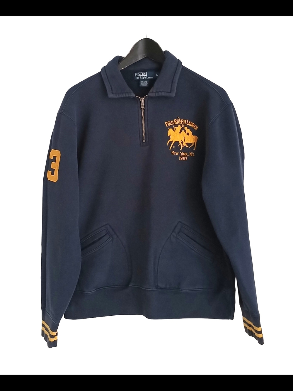 VTG Polo Ralph Lauren 1967 New York 1/4 Zip Sweatshirt Large